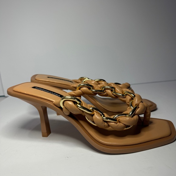 BCBGMAXAZRIA Mistia Braided Chain Heel Sandals in Palomino Sz 6 - Picture 12 of 13